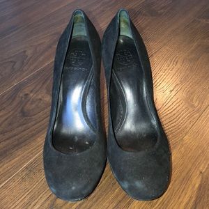 Tory Burch Suede Black Heels